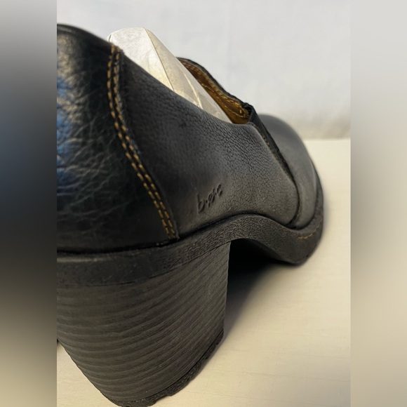 NWOT - b.o.c Leather Slide On Clog Style Shoes w. Block Heels - Black - Sz 10 - Picture 8 of 13